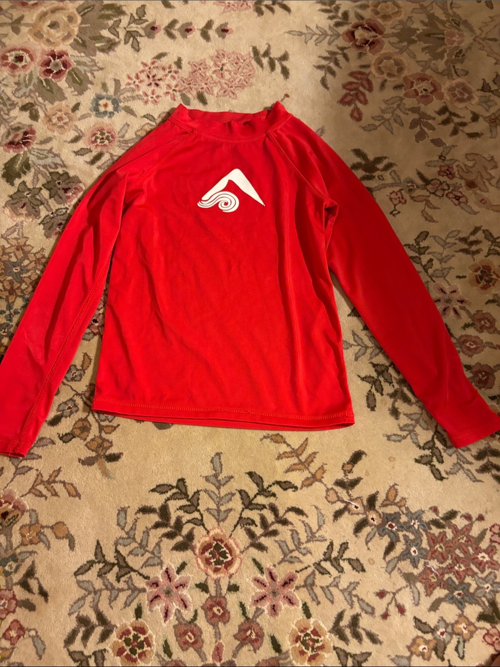 Kids Red Long-Sleeve Rash Guard Swim Shirt - Brand Unspecified
